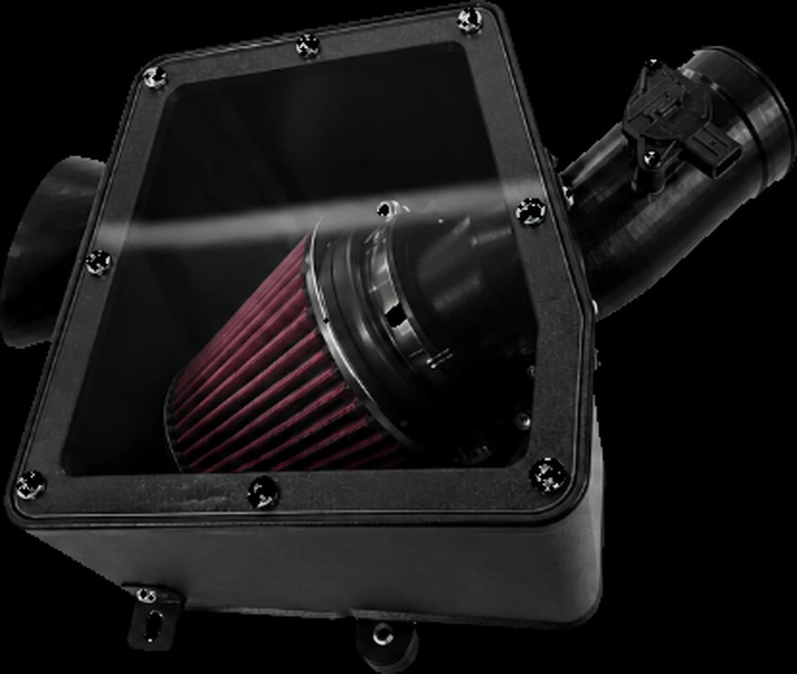 Roccomotive GR Corolla performance intake system with clear polycarbonate lid and high-flow filter